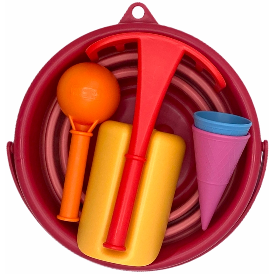 SCHILDKRÖT® 7in1 Sand Toys Falteimer-Set, rot