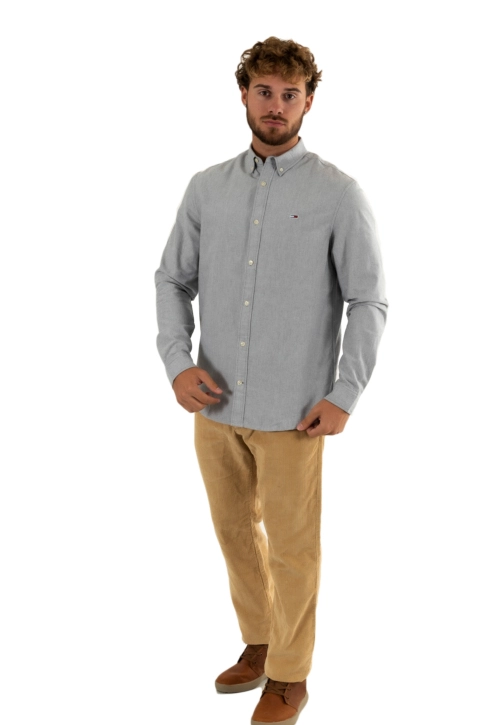 Chemise tommy jeans entry reg oxford pe9 silver grey htr