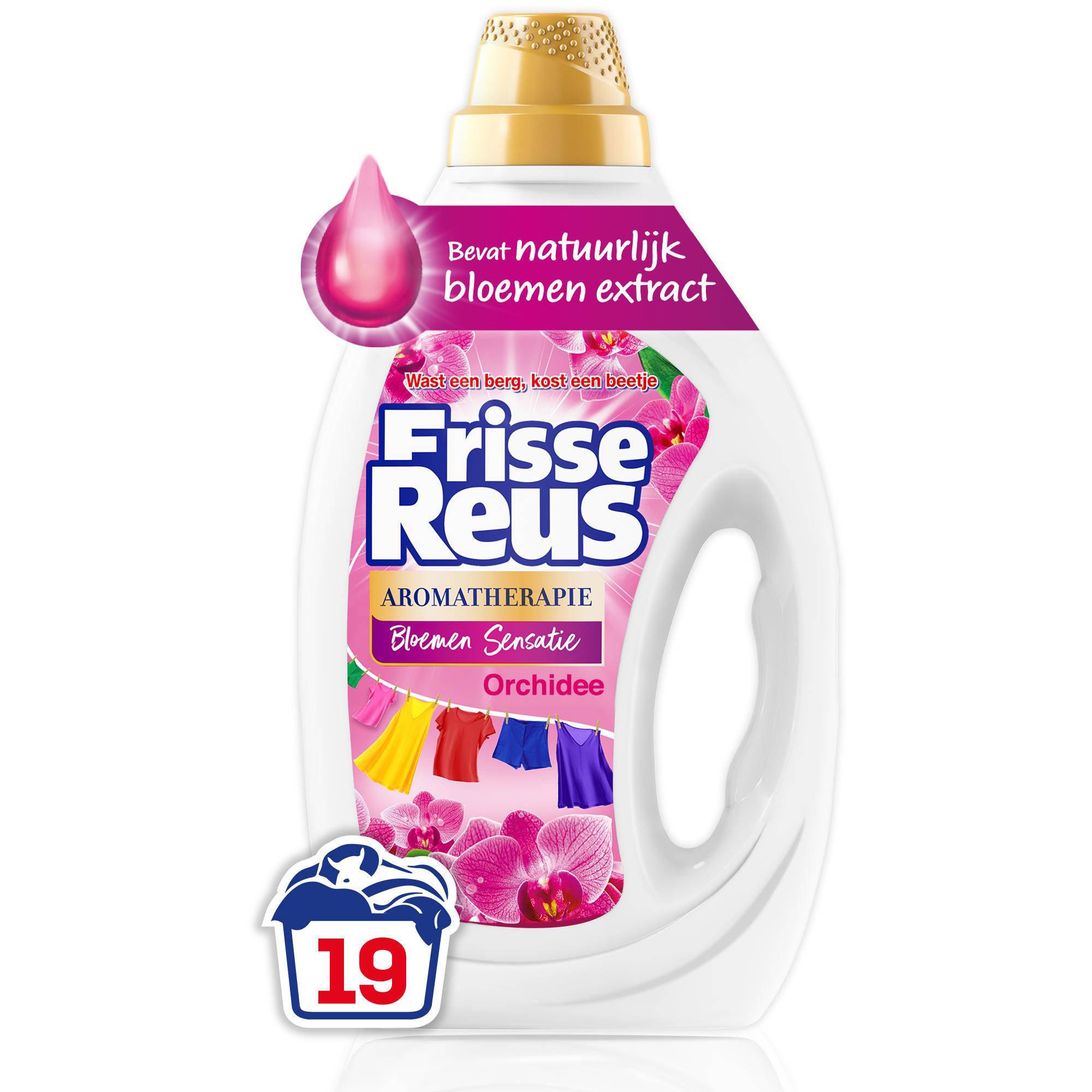 Witte-Reus Gel Orchidee - vloeibaar wasmiddel - Gekleurde Was - voordeelverpakking - 6 x 19 wasbeurten - 114 wasbeurten