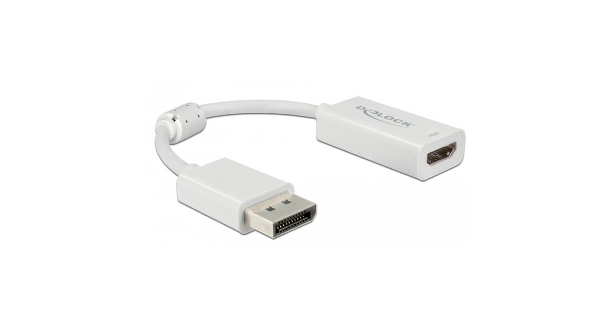 DeLOCKDisplayPort 1.4 > HDMI adapter  (Wit, 0,1 meter, 4K)