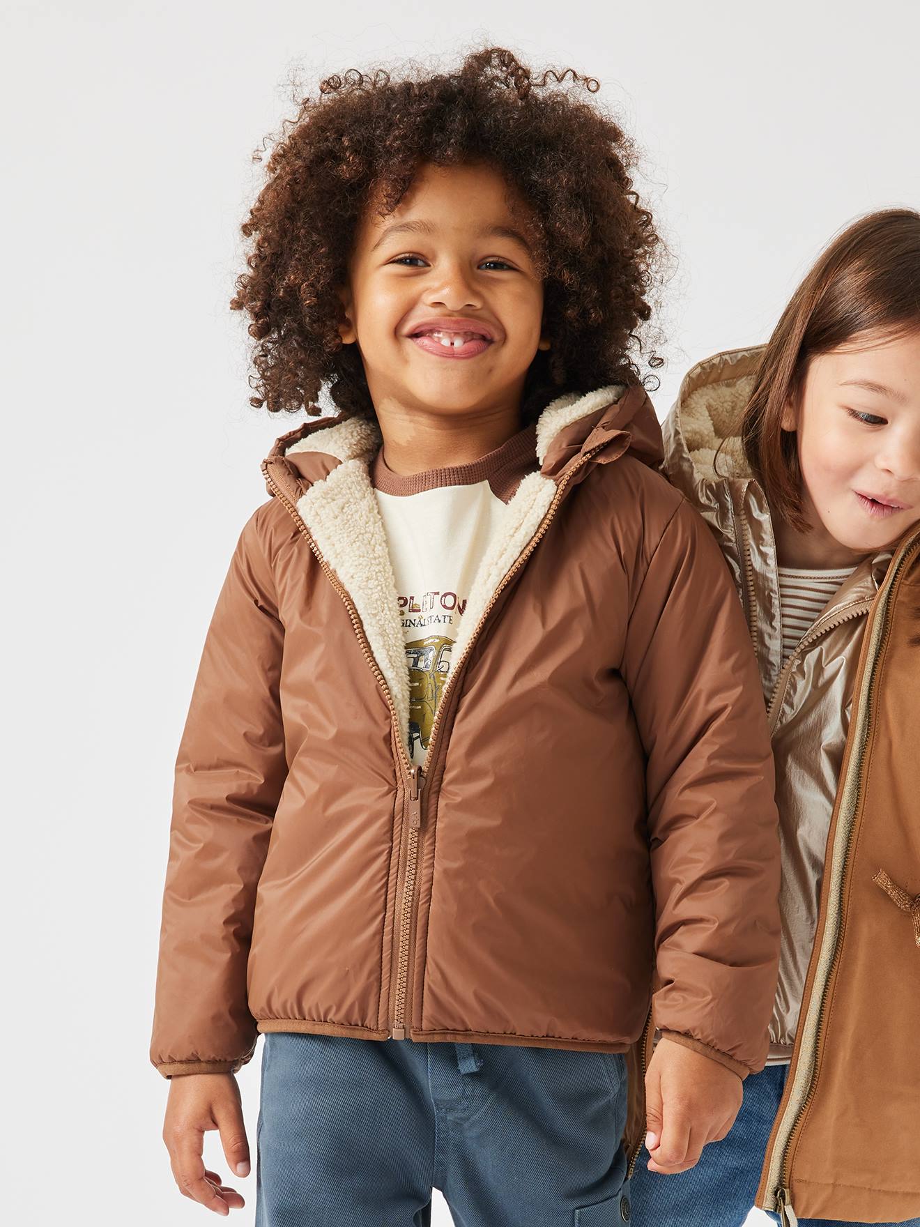 Parka 3 em 1 com jaqueta removível, infantil, azul escuro