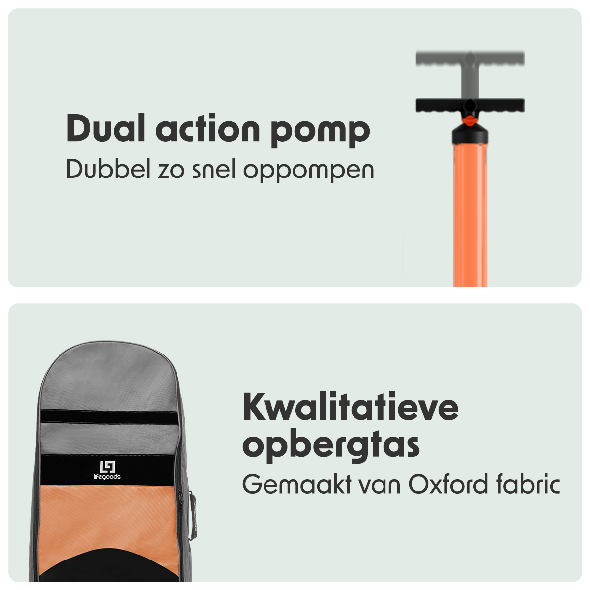 LifeGoods PaddlePro SUP Board met zitje - White/Orange