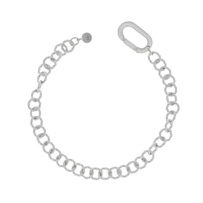 Bracelet en acier maille argentée