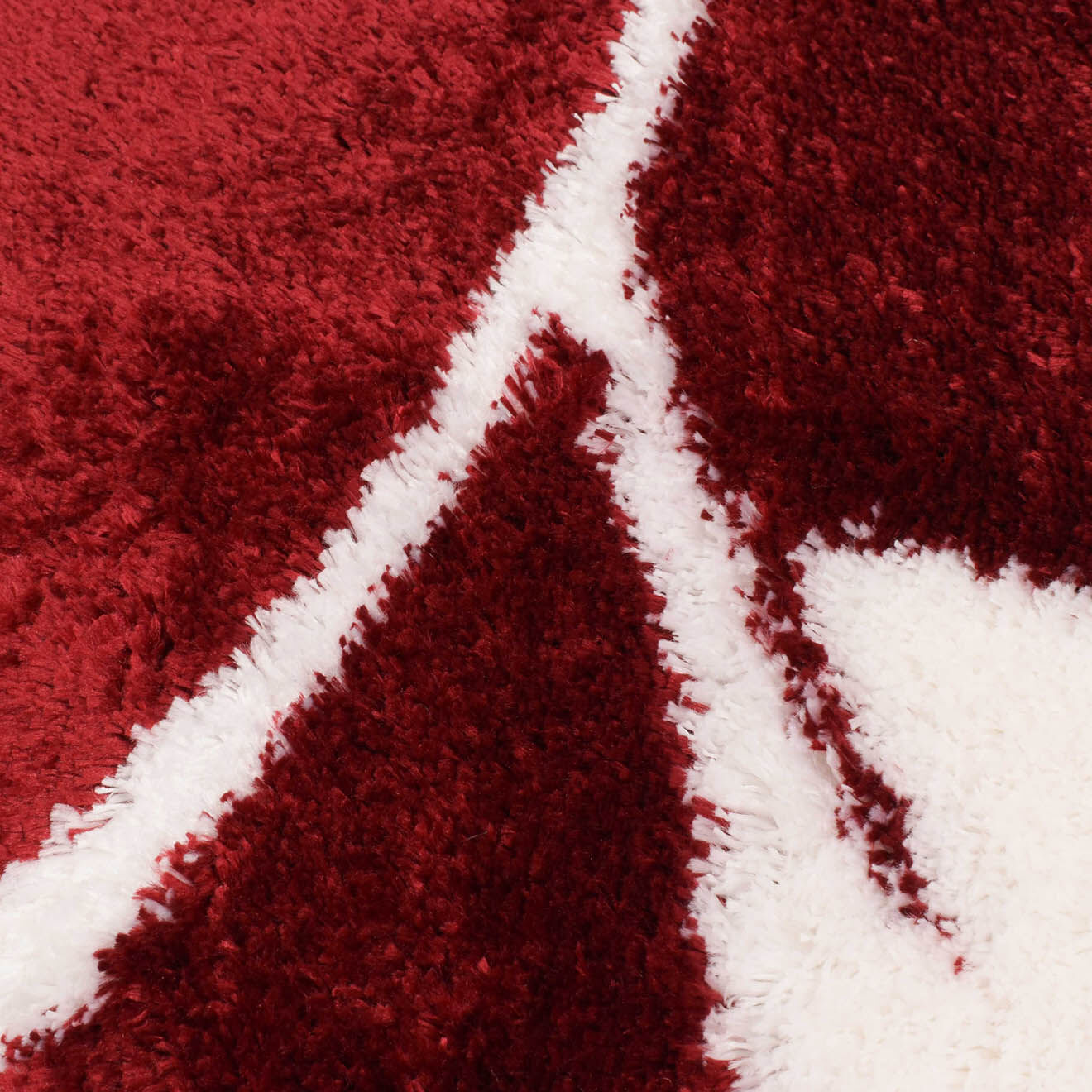 Nazar Rugs Tapis Shaggy doux Oslo 637 rouge - 200x290 cm