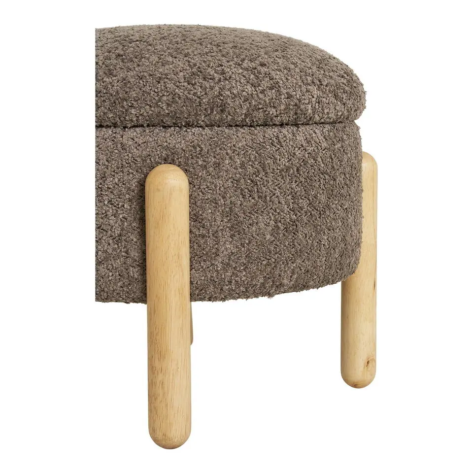Hioshop Medas poef Met opberging bruin