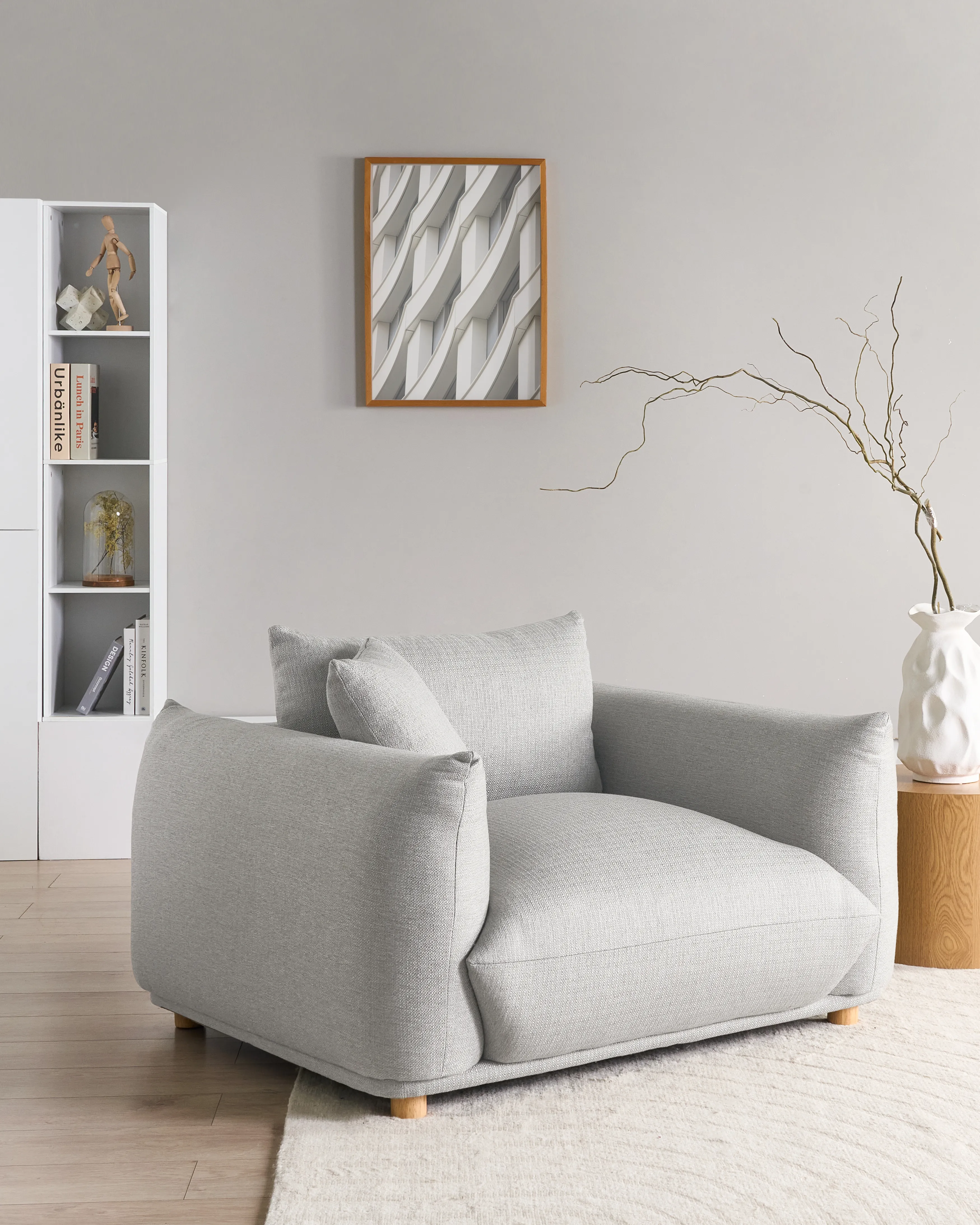 Fauteuil LUVOS Stof Lichtgrijs