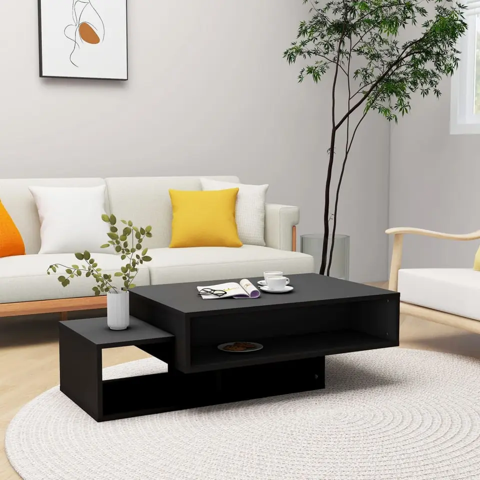 vidaXL - Salontafel - Zwart - Bewerkt hout