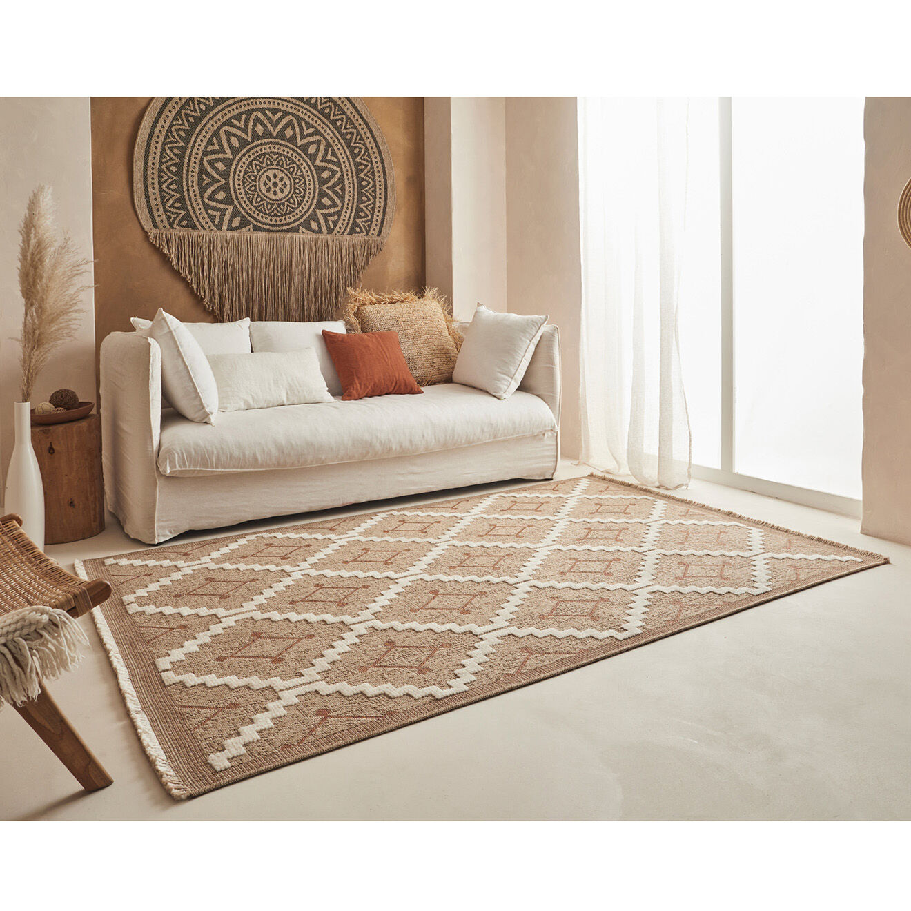 Nazar Rugs Tapis aspect jute TULUM 9041 intérieur & extérieur terra - 60x180 cm