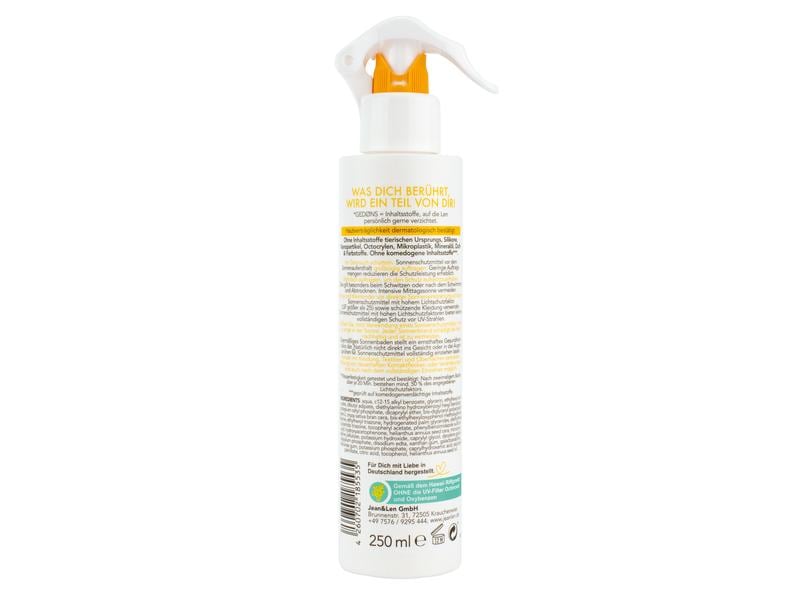 Jean & Len Sensitives Sonnenspray LSF 30 250 ml Veganer Sonnenschutz für jeden Tag