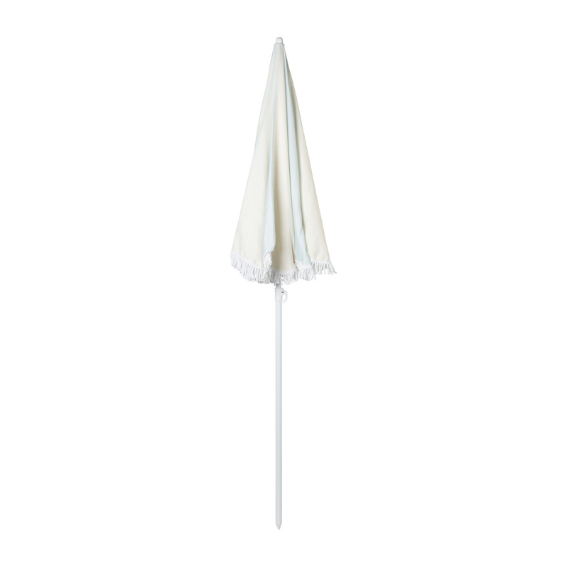 Parasol gestreept - lichtblauw/wit - ø160x180 cm