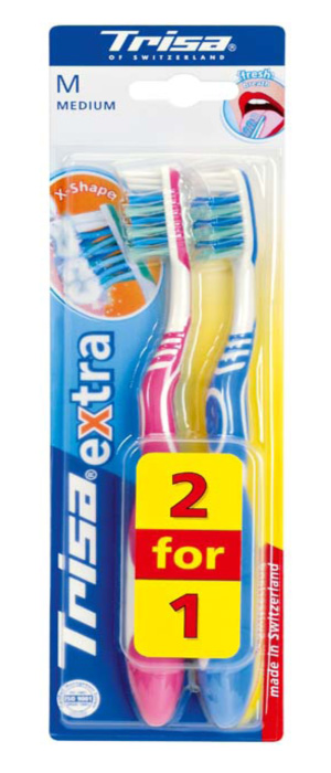 TRISA Zahnbürste Pro Clean x-shape Duo medium 1 Stk