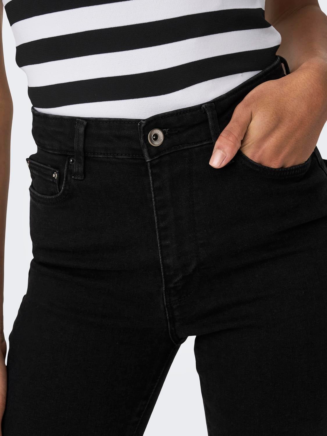 ONLICONIC Hohe Taille Skinny Fit Jeans Black Denim
