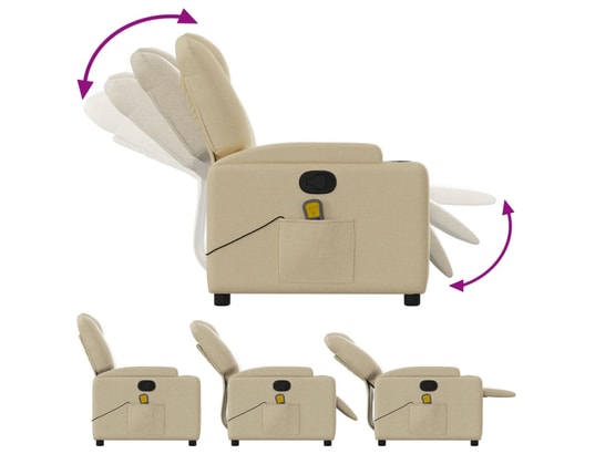 VIDAXL - Fauteuil Relaxation Fauteuil de massage inclinable - crème