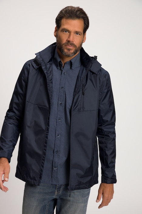 Regenjacke, wasserdicht, Kapuze, Zipper, leichtes Mesh Futter