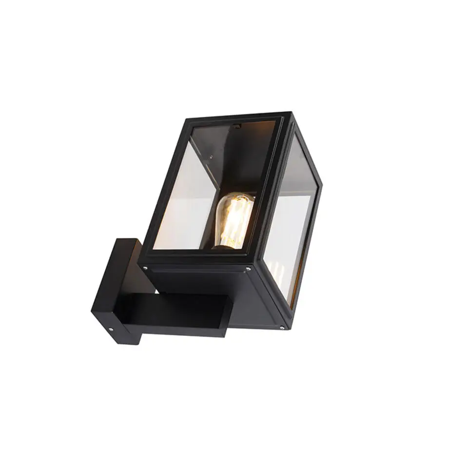 Qazqa wandlampen buiten sutton zwart e27