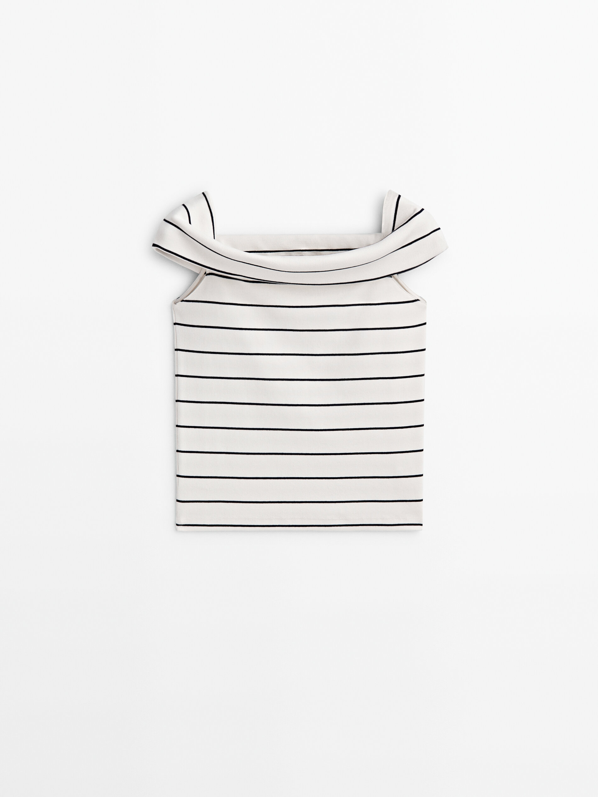 Top canalé rayas escote boat - RAW