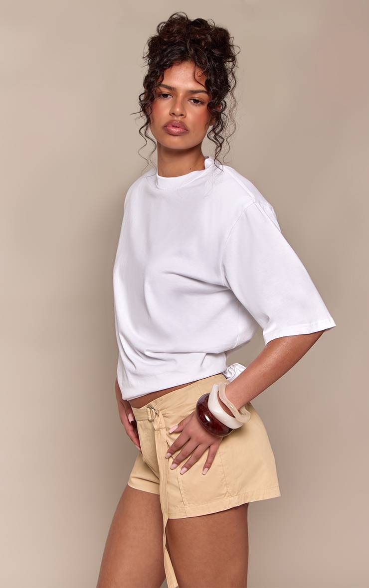 Sable Jupe-short En Coton Avec Détail De Bordure Enveloppante