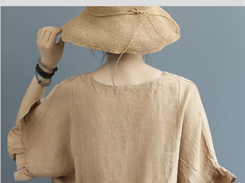 ZIMO - Set: Blouse met V-hals, elleboogmouwen en ruches + Shorts met elastische taille