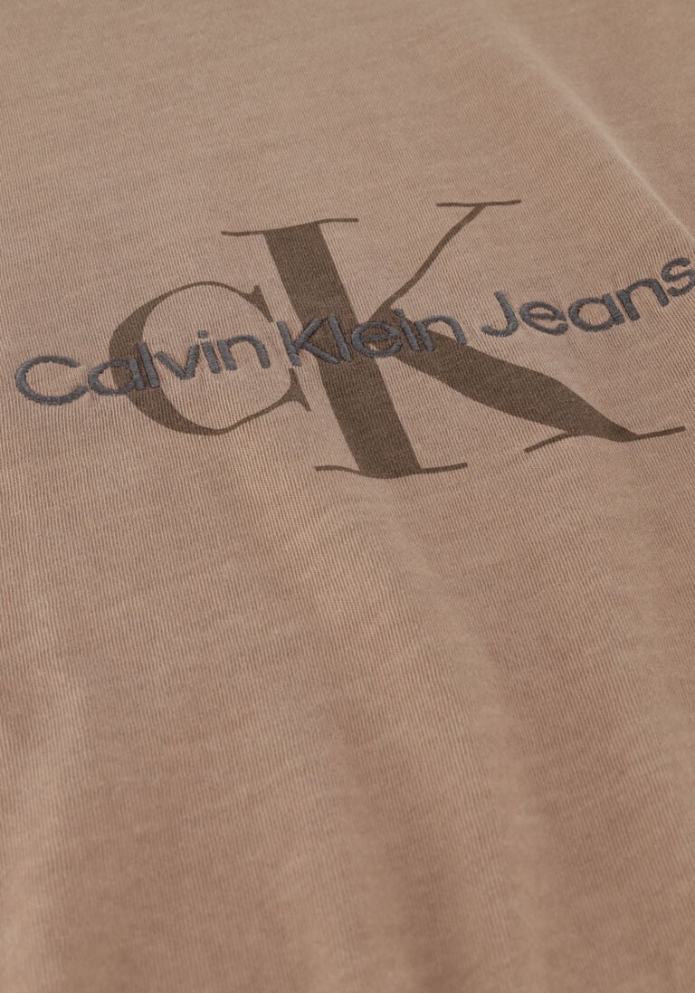 CALVIN KLEIN bruine calvin klein t-shirt monologo mineral dye tee