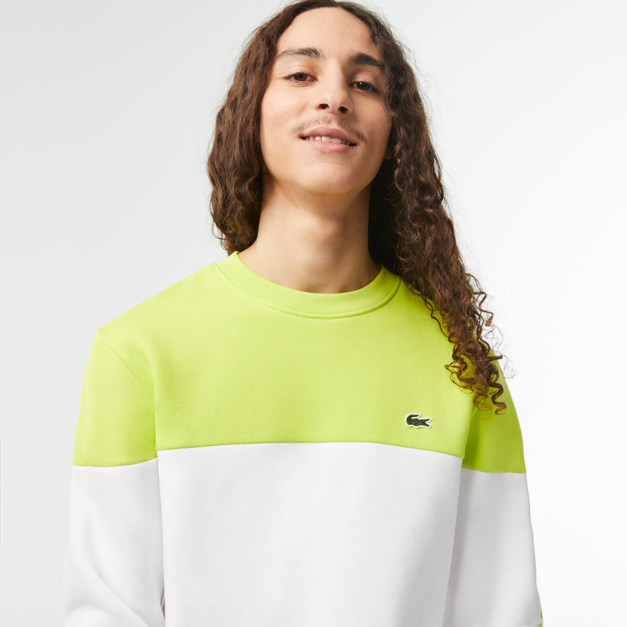 Sweatshirt homme Lacoste classic fit color-block avec marquage Sweatshirts - Jaune - Lacoste - Homme
