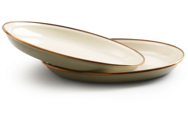 Barebones Enamel emailliertes Salatteller Set 2 teilig