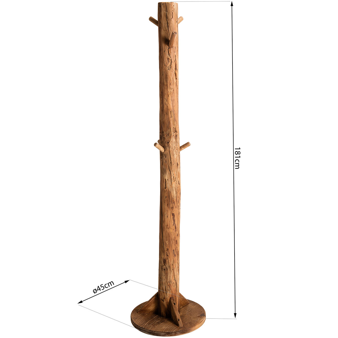 Macabane Porte-manteau Sandy bois naturel  - 45x45x181 cm