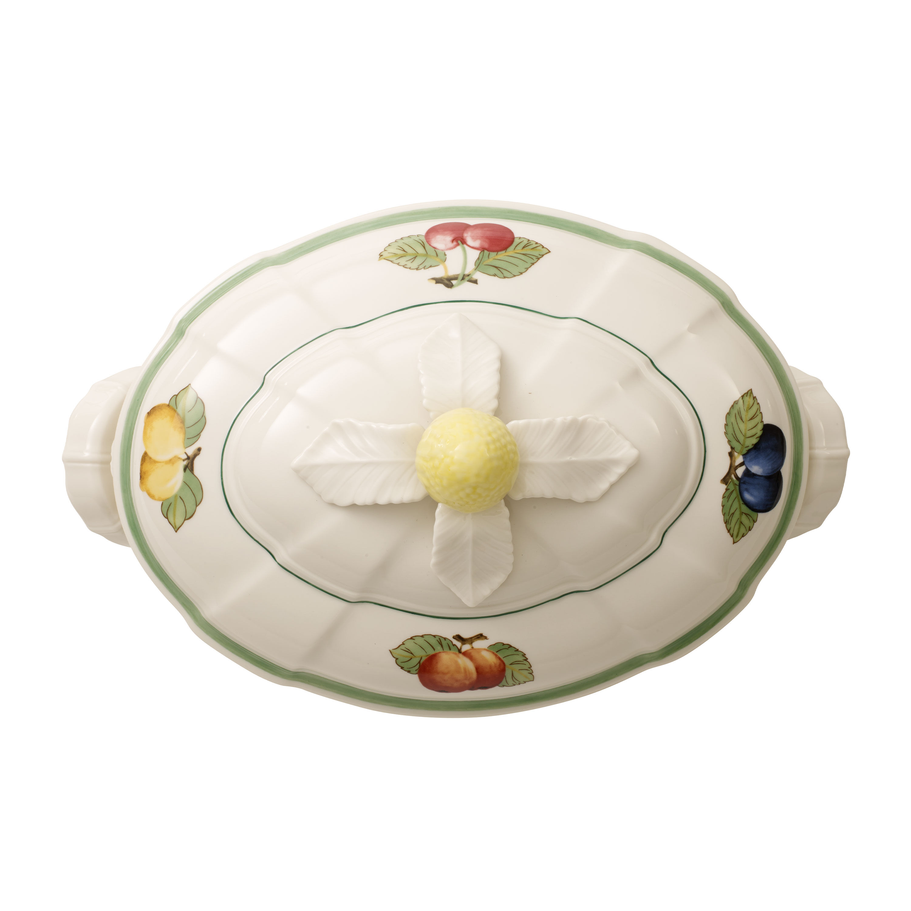 French Garden Tureen Multi-colored, 84.6 oz, Premium Porcelain