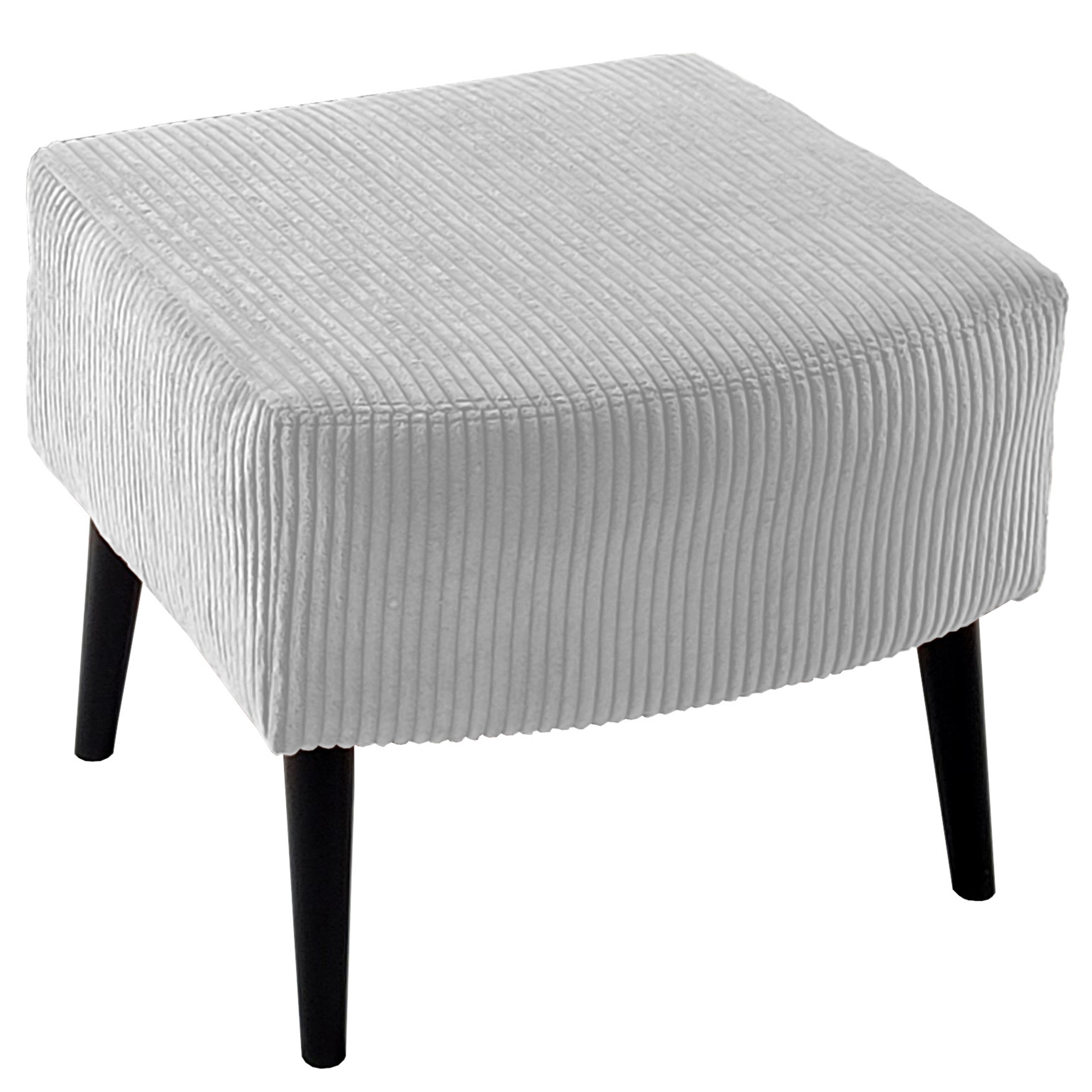 Hocker - hellgrau - Wellenfederung - Cord