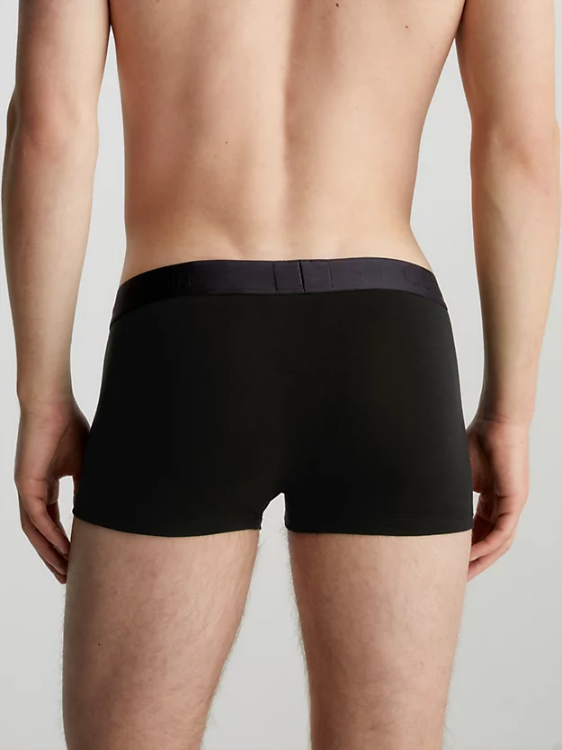 Conjunto com 3 Cuecas Boxer de Cintura Baixa - CK Pretas