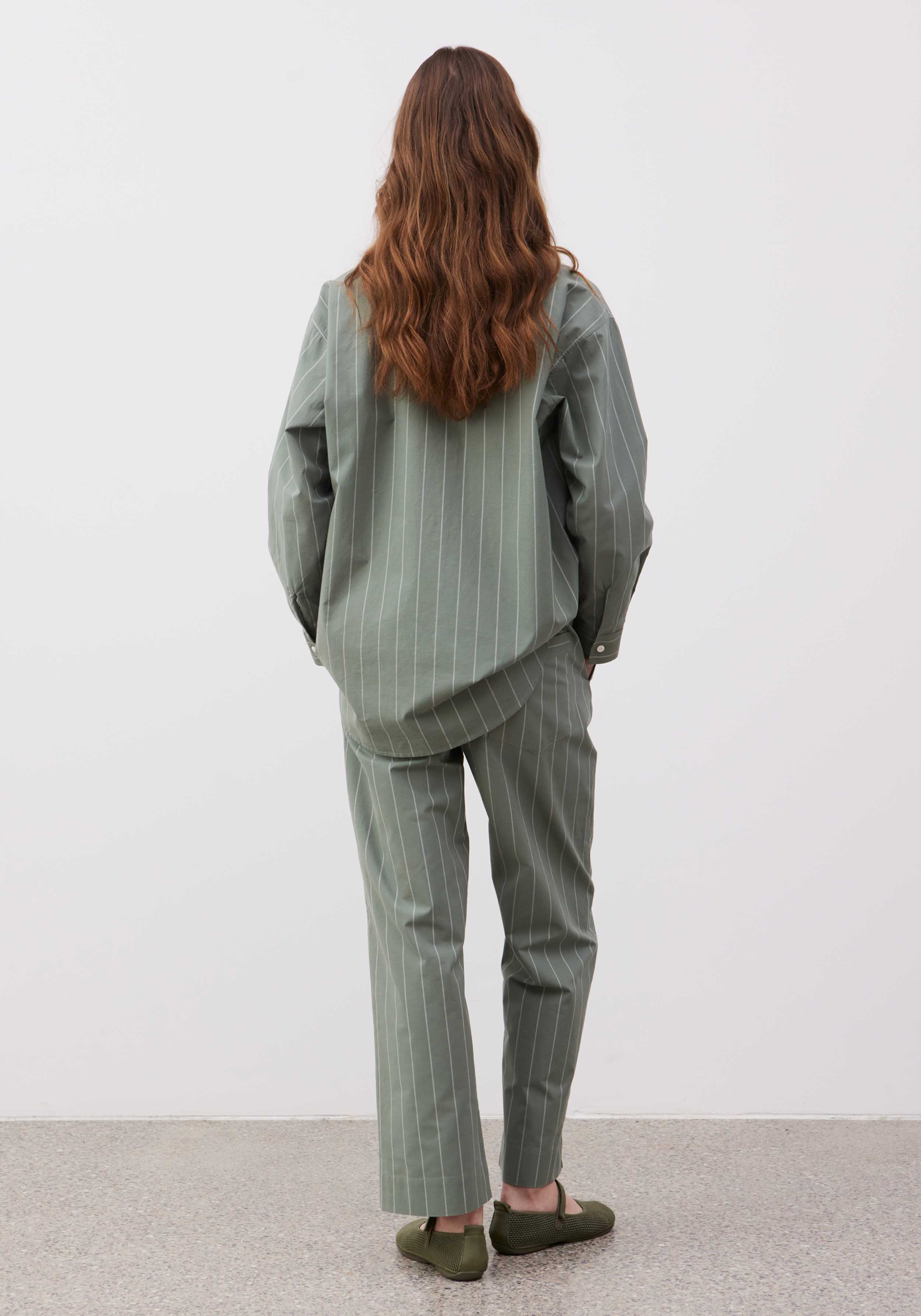 Lavie Stoffhose Yoko Striped Fichtengrün/Undyed