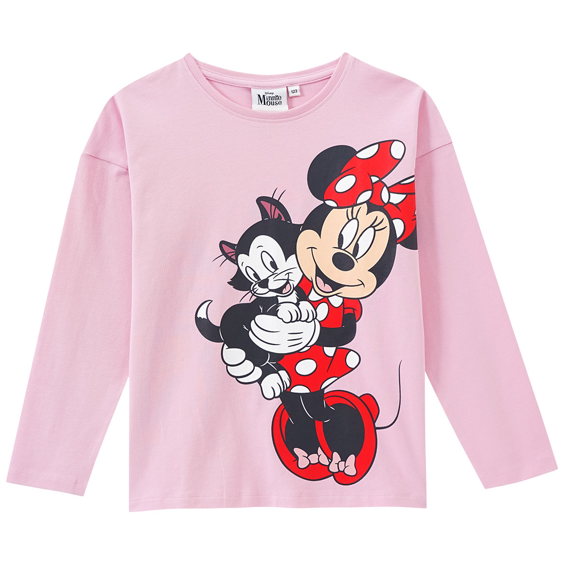 Topolino Minnie Maus Langarmshirt mit großem Print rosa