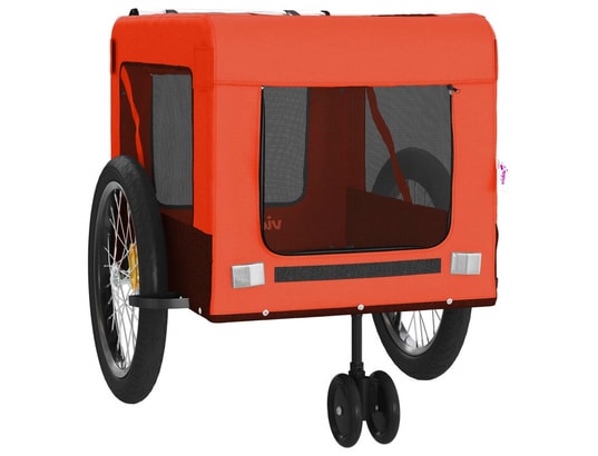 VIDAXL - Remorque de vélo pour animaux de compagnie orange et noir