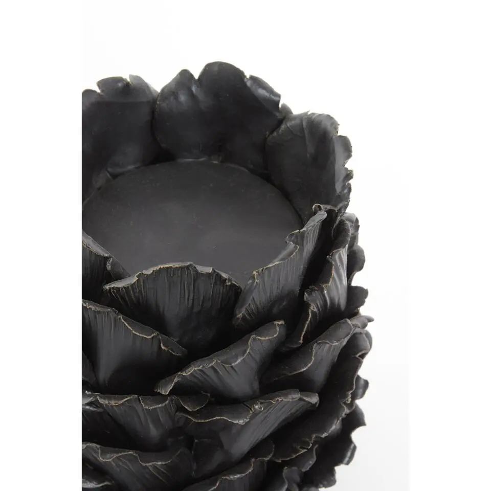 Windlicht Tapanui - Zwart Hout - Ø14cm