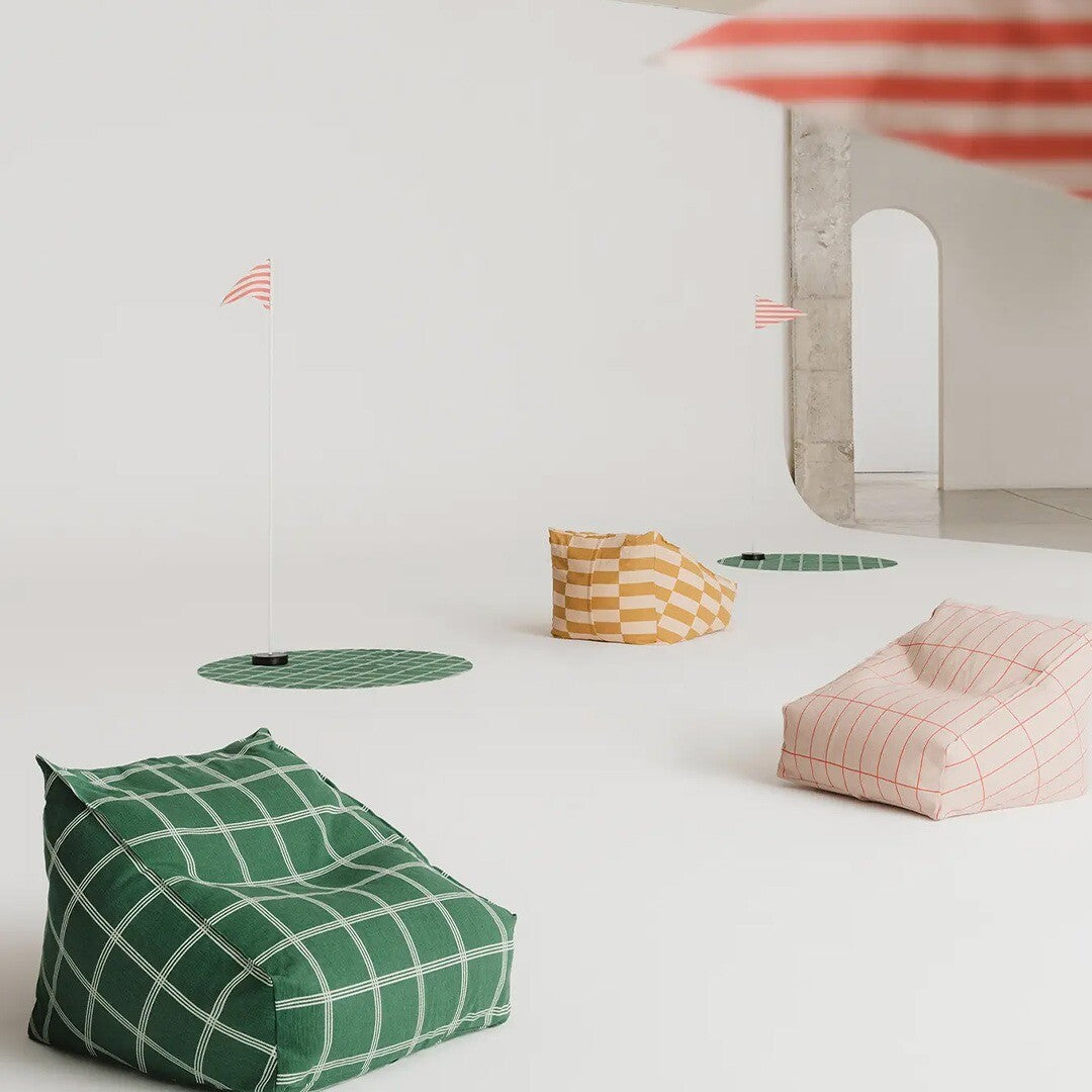 Nobodinoz zitzak vibes - mustard and sand tiles