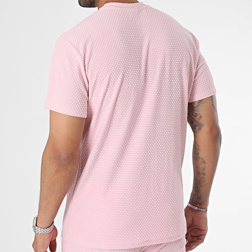 Ensemble Tee Shirt Et Short Jogging Rose Clair