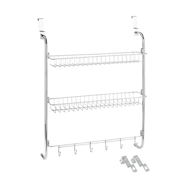 Etagère de porte 2 paniers et accroche-torchons