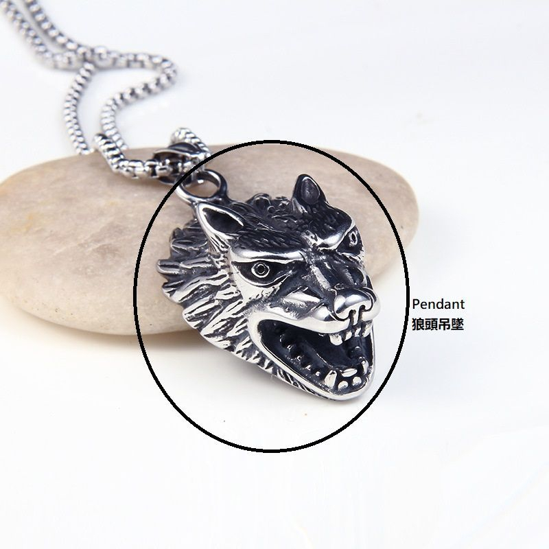 Prushia - Wolf hanger ketting van roestvrij staal