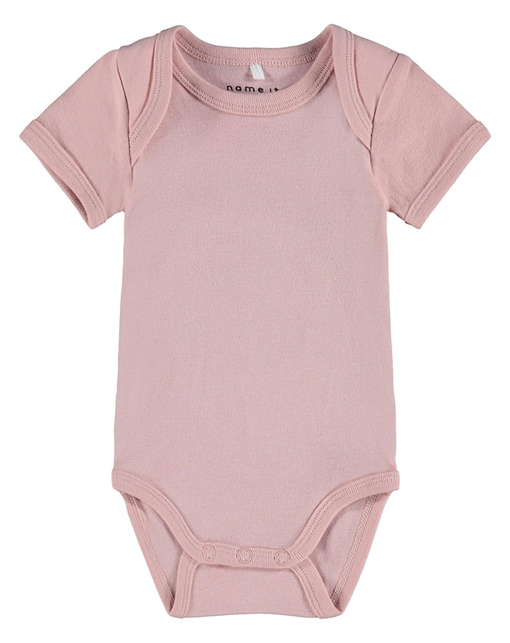 Kurzarm-Body NBFBODY – FLOWER 3er-Pack in rosa/weiß