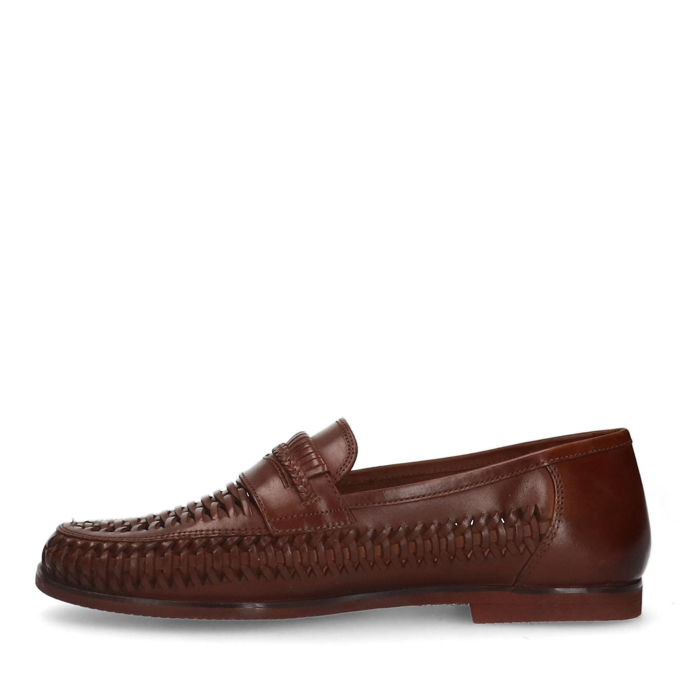 Cognac leren loafers