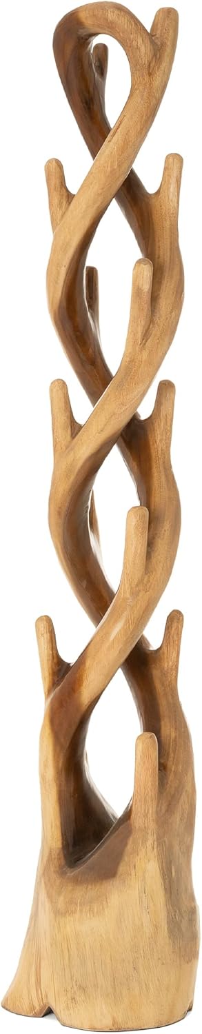 Nexos Trading DIVERO Garderobenständer in Baumform aus Suar-Holz – Farbe: Braun