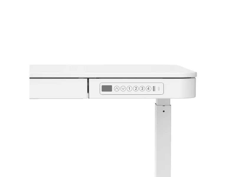Activejet -skrivebord med elektrisk højdejustering 140x70 ET119W-C hvid, Hvid, 45 kg, 725 - 1225 mm, Træ, Rektangulær form, Stål