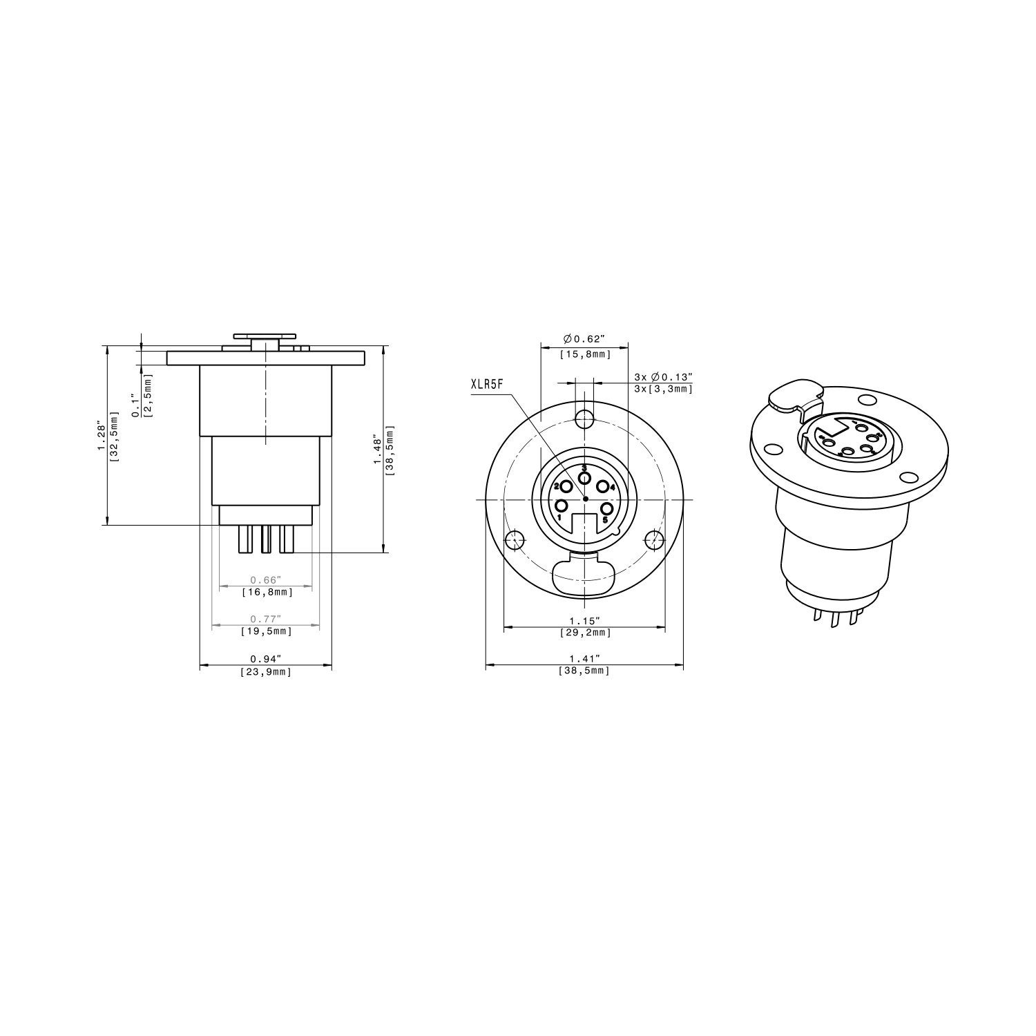 Sennheiser MZT 30 L tafelmount socket voor 5p XLR MZH-zwanenhals