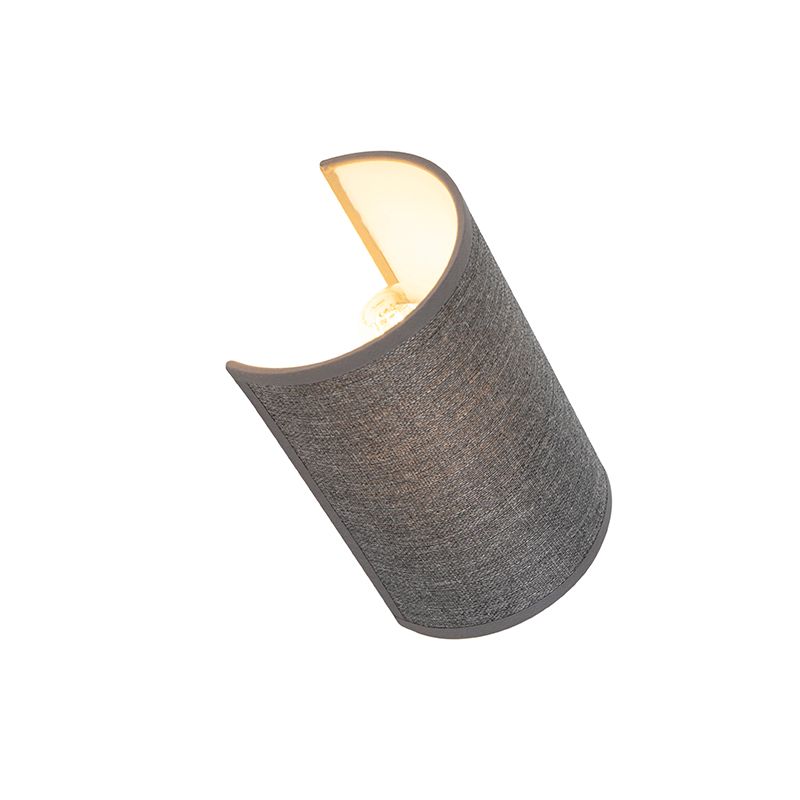 Moderne wandlamp grijs - Simple Drum Jute