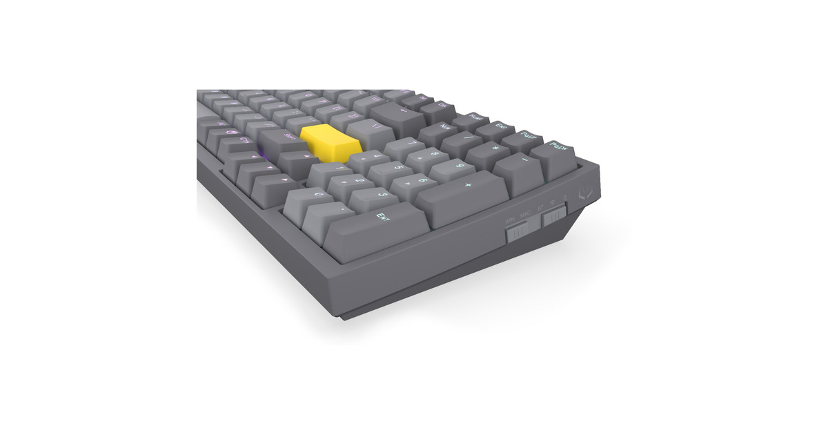 ENDORFYCeleris 1800, gaming toetsenbord  (Grijs, US lay-out, ENDORFY Yellow by Gateron, ARGB, PBT keycaps, Hot-swap, Bluetooth / USB-C / 2.4 GHz)