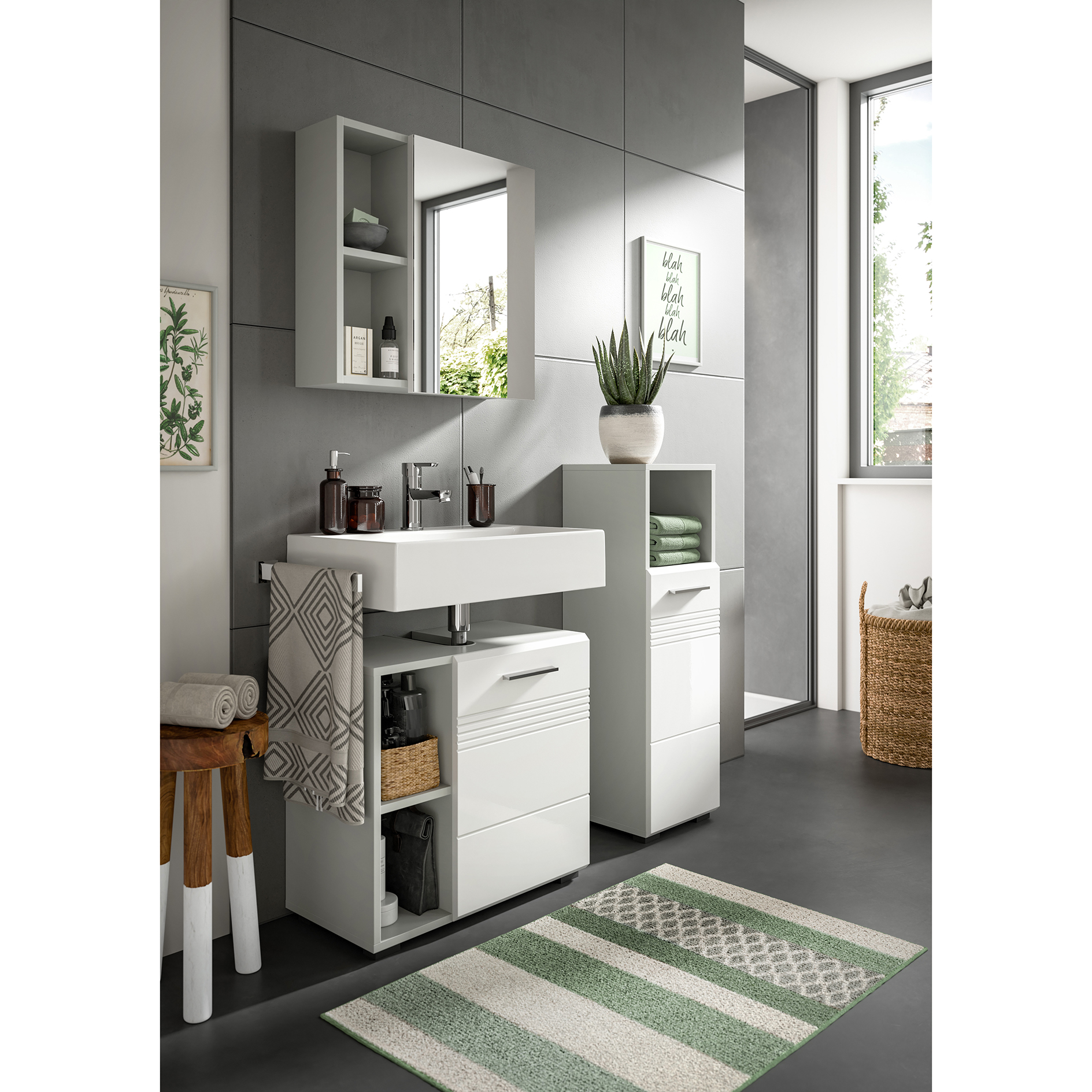 Spiegelschrank COPA - hellgrau - 55 cm