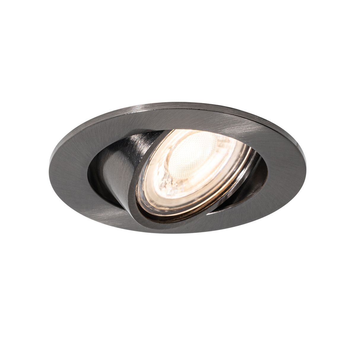 Set van 6 moderne inbouwspots gunmetal GU10 50mm rond kantelbaar - Cisco