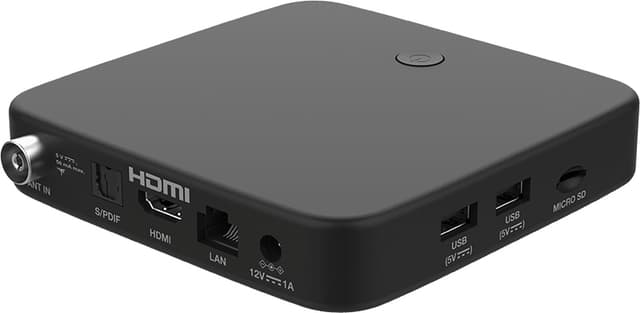 Strong Hybrid DVB-T2 og Android TV Box 4K UHD streamingenhed (sort)