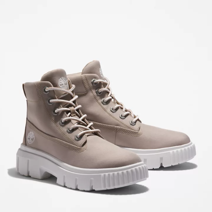 Bottine à lacets mi-haute Greyfield pour femme en beige
