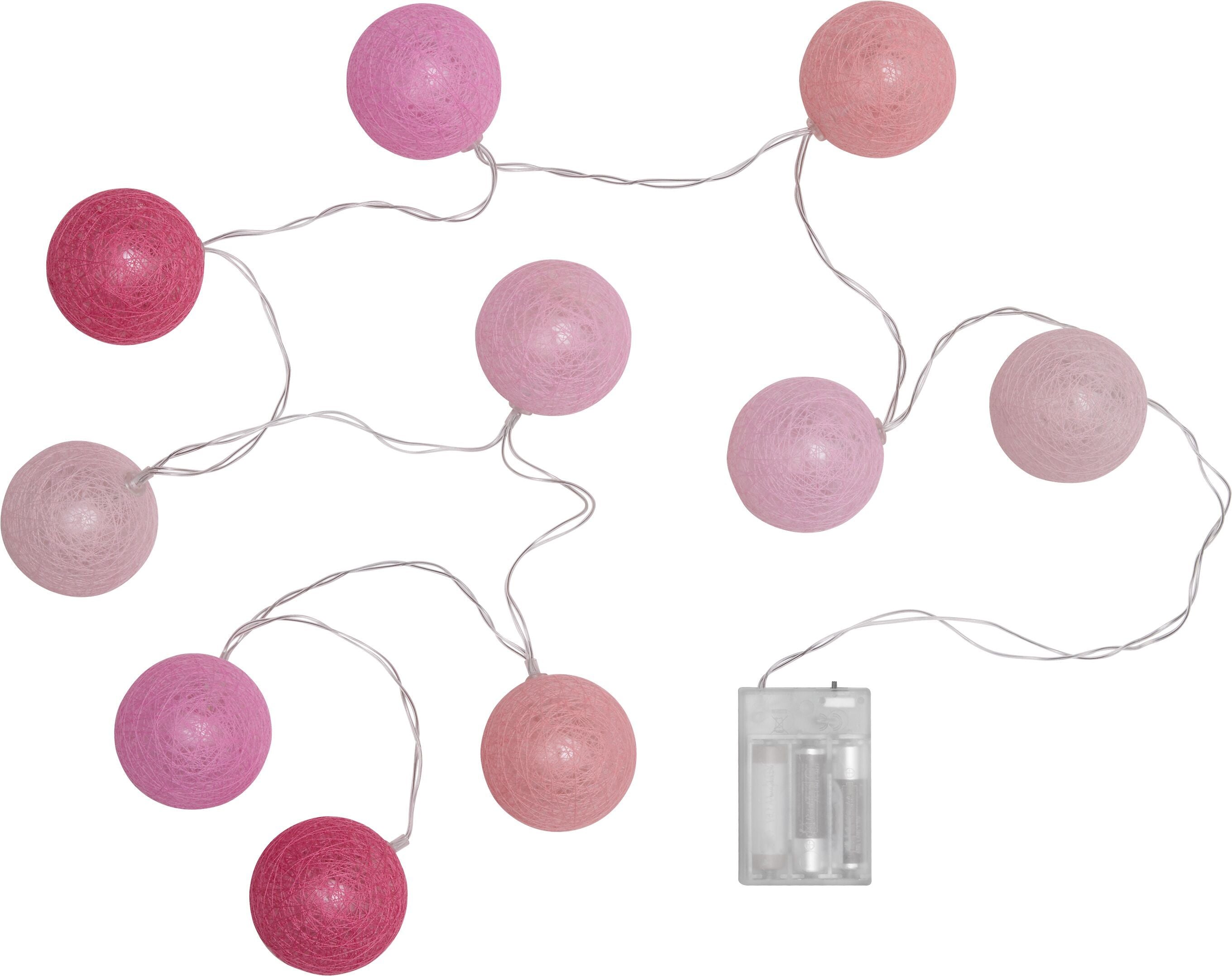 COTTON LED-Lichterkette - Rosa / B: 165.0 cm x D: 6.0 cm