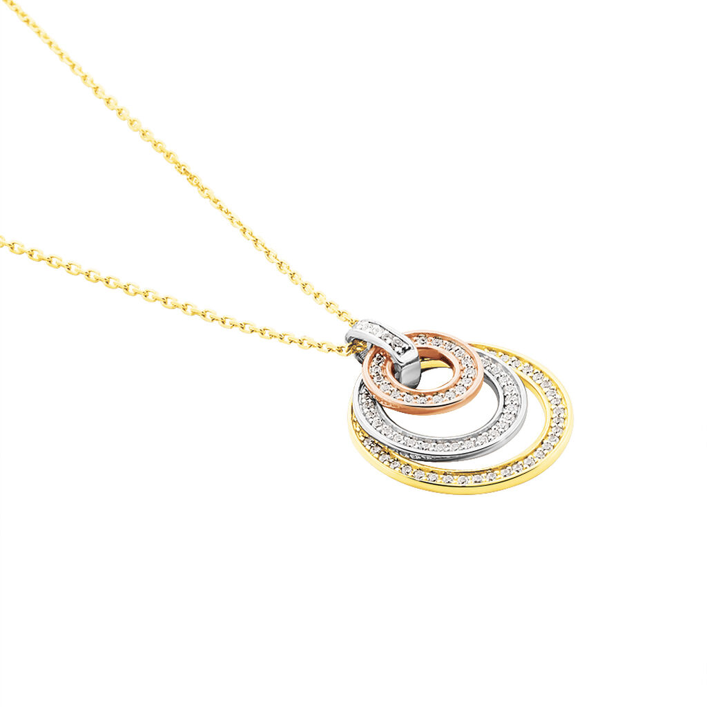 Collier Rama Or Tricolore Oxyde De Zirconium
